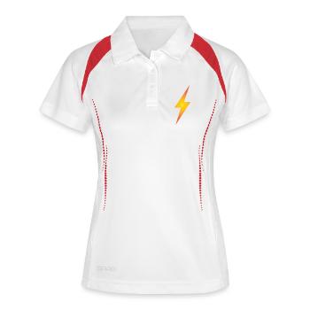 Yellow gradient lightning bolt - Women's Polo breathable - white/navy - Front