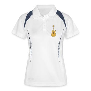 gitarre - Frauen Polo atmungsaktiv - Weiß/Navy - Vorne