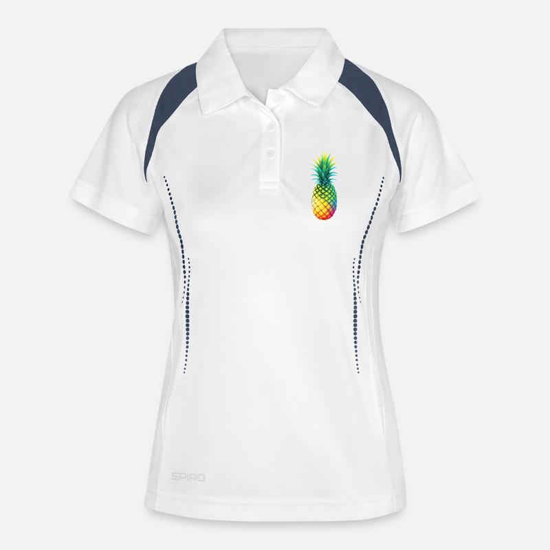 Rainbow Pineapple Illustration - Women's Polo breathable - white/navy