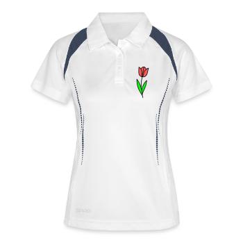 Tulip Flower Blossom Comic - Women's Polo breathable - white/navy - Front