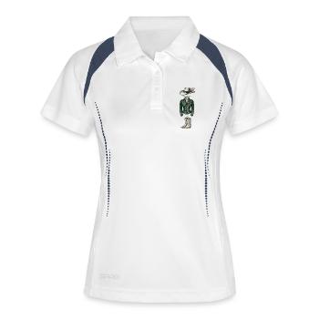 Eleganter grüner Stil - Frauen Polo atmungsaktiv - Weiß/Navy - Vorne