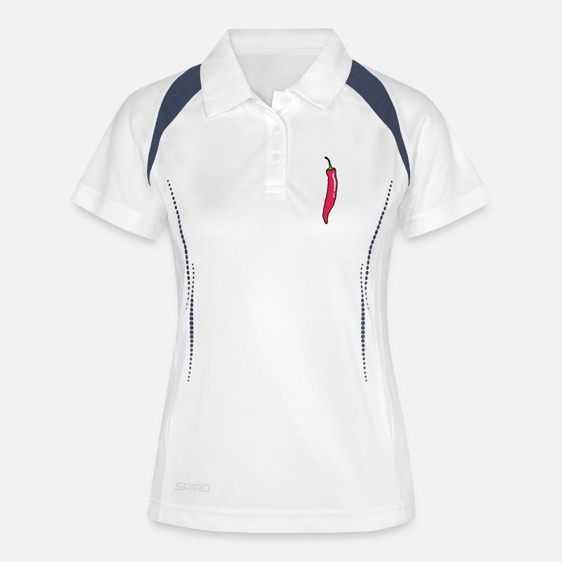 Spicy Red Chili Pepper - Women's Polo breathable - white/navy