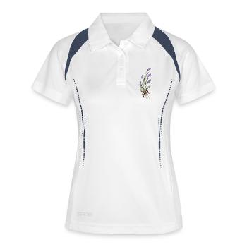 Lavendelstrauß - Frauen Polo atmungsaktiv - Weiß/Navy - Vorne