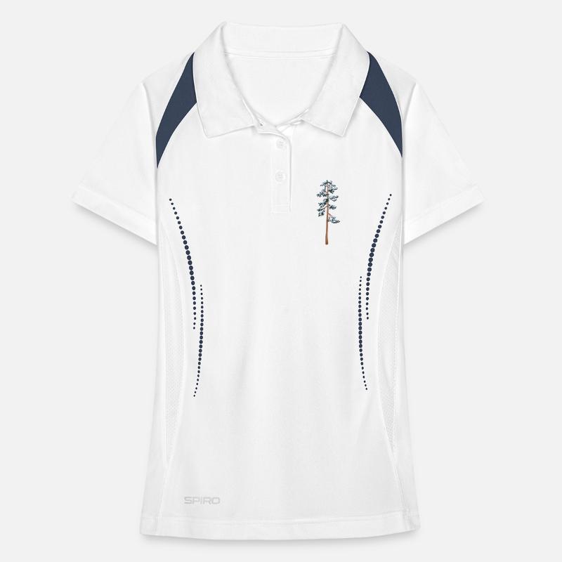 tall tree with snow Women's Polo breathable