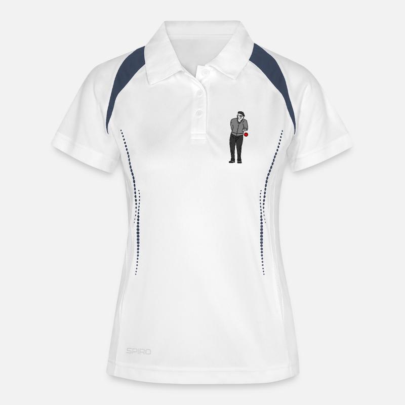Petanque Player Left-Handed - Women's Polo breathable - white/navy