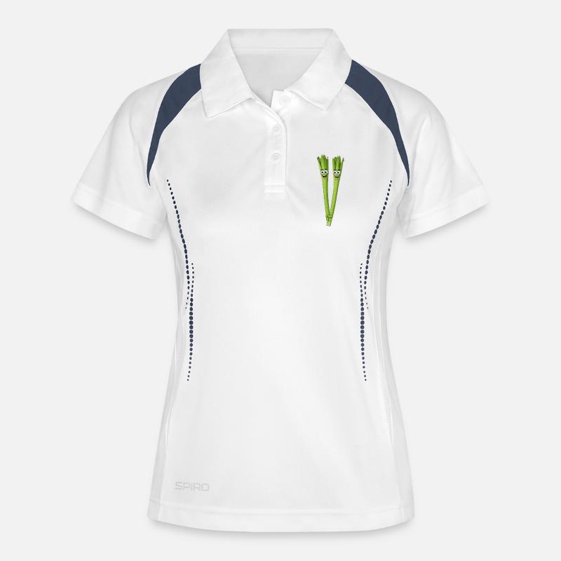 Spargeldduo Smiling - Women's Polo breathable - white/navy