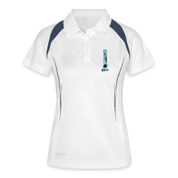 Allons-y ! Motivation ! Fais-le! Allez! - Polo respirant Femme - blanc/marine - Devant