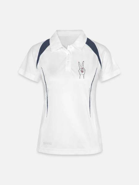 Peace Hand – Feminine Baby Boomer Nails Design - Women's Polo breathable - white/navy