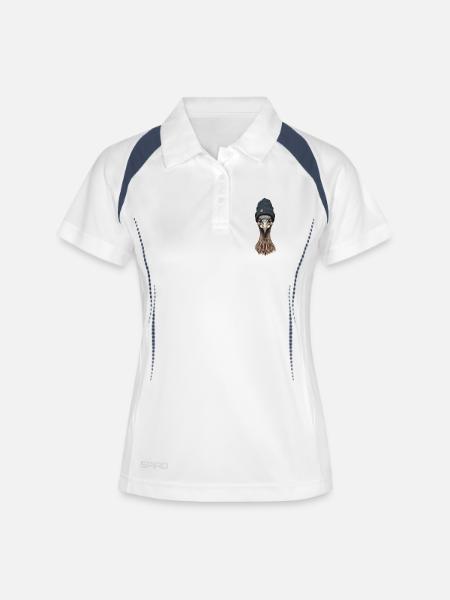 Emu head in cozy cap - Women's Polo breathable - white/navy