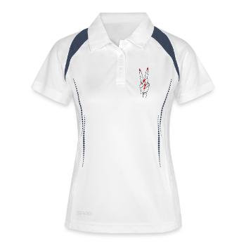 Victory Peace Hand Sign - Women's Polo breathable - white/navy - Front