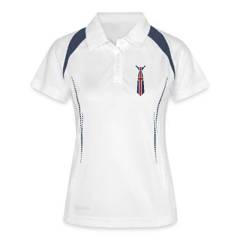 Union Jack Krawatten-Design - Frauen Polo atmungsaktiv - Weiß/Navy - Vorne