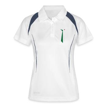 Cravate Italie – Conception du drapeau - Polo respirant Femme - blanc/marine - Devant