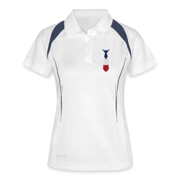 Cravate France – Conception du drapeau - Polo respirant Femme - blanc/marine - Devant
