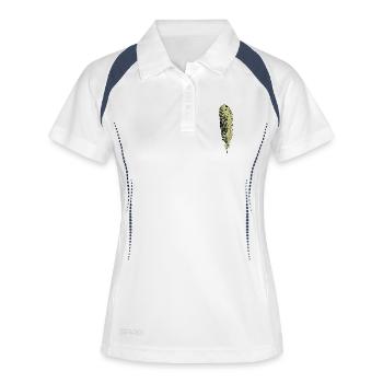 Feder Mosaik Naturkraft - Frauen Polo atmungsaktiv - Weiß/Navy - Vorne