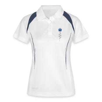 Fleur de lotus unalome - Polo respirant Femme - blanc/marine - Devant