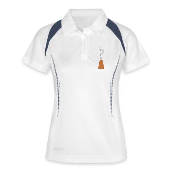 Cône d’encens avec fumée - Polo respirant Femme - blanc/marine - Devant