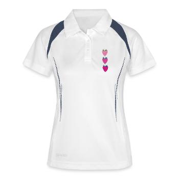 himbeeren - Frauen Polo atmungsaktiv - Weiß/Navy - Vorne