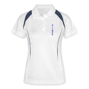 Mittwoch - blau - Frauen Polo atmungsaktiv - Weiß/Navy - Vorne