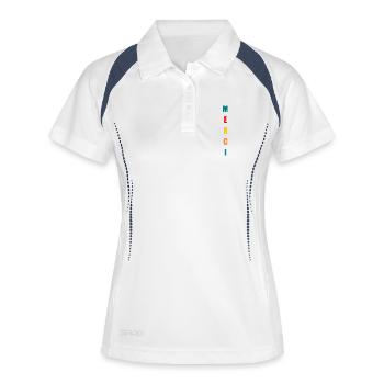 GELIEBTE. VIELEN DANK. DANKE HERRIN. GELIEBTE - Frauen Polo atmungsaktiv - Weiß/Navy - Vorne