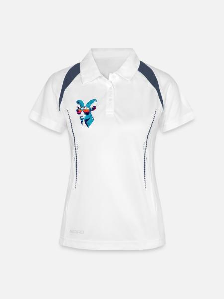 Goat Rebellion - Women's Polo breathable - white/navy