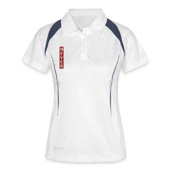 Zéro désir, jamais, pas de motivation de désir - Polo respirant Femme - blanc/marine - Devant