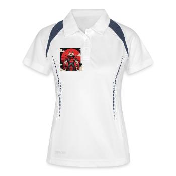 Samurai Cat Warrior - Women's Polo breathable - white/navy - Front