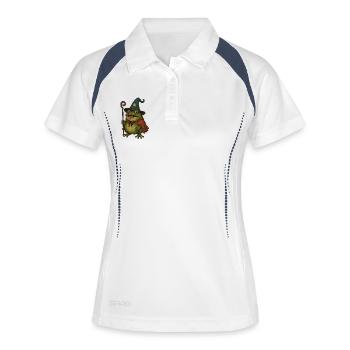 Grenouille magique plus faible avec chapeau magique - Polo respirant Femme - blanc/marine - Devant