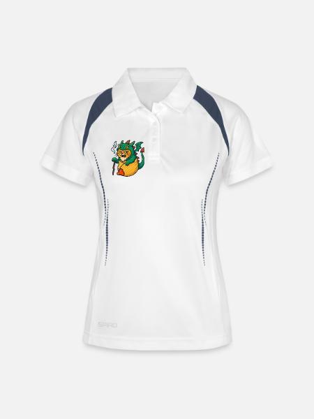 Dragon cat in fantasy design - Women's Polo breathable - white/navy