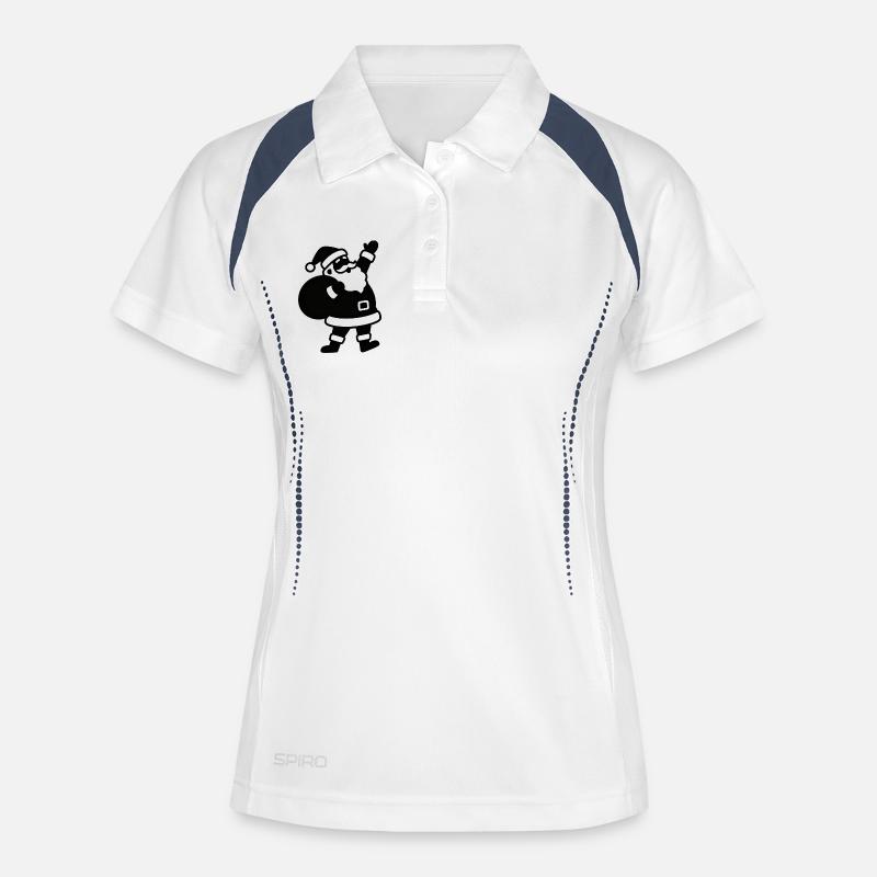 Santa Claus with gift bag - Women's Polo breathable - white/navy