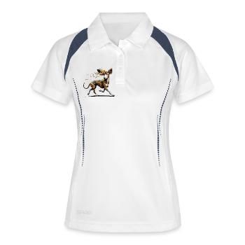 Blütenpodenco - Frauen Polo atmungsaktiv - Weiß/Navy - Vorne