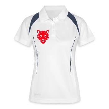 Art numérique Panther Head - Polo respirant Femme - blanc/marine - Devant