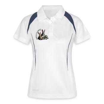 Galgo & Rabbit Heart Duo with Slogan - Women's Polo breathable - white/navy - Front