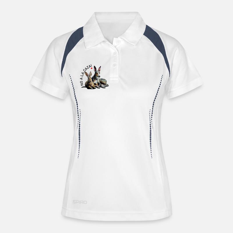 Galgo & Rabbit Heart Duo with Slogan - Women's Polo breathable - white/navy