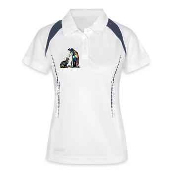 Beste Freunde Farbenfrohe Begegnung - Frauen Polo atmungsaktiv - Weiß/Navy - Vorne