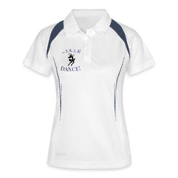 5 6 7 8 Tanz! Dancer Silhouette T-Shirt - Frauen Polo atmungsaktiv - Weiß/Navy - Vorne
