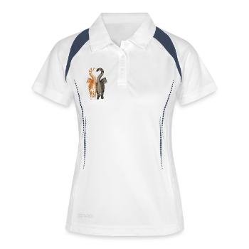 Cat_Lovers_ - Frauen Polo atmungsaktiv - Weiß/Navy - Vorne