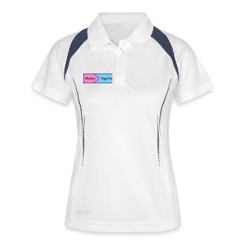 Immer zusammen - Frauen Polo atmungsaktiv - Weiß/Navy - Vorne