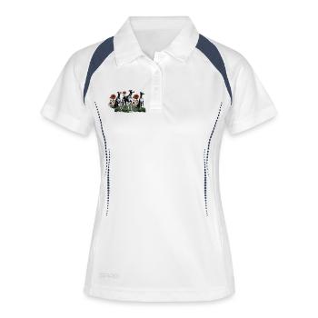 Galgos & sunflowers in the garden - Women's Polo breathable - white/navy - Front