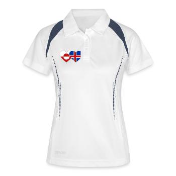Drapeau du Groenland Danemark Cœur - Polo respirant Femme - blanc/marine - Devant