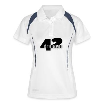 42 Is The Answer Sci Fi Spruch - Frauen Polo atmungsaktiv - Weiß/Navy - Vorne