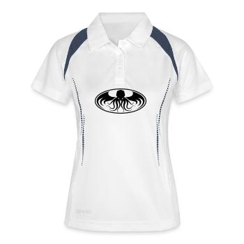 Cthulhu Dark Emblem Parodie - Frauen Polo atmungsaktiv - Weiß/Navy - Vorne