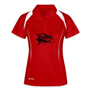 black dragon - Polo respirant Femme - blanc/marine - Devant