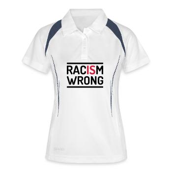 Racism Is Wrong Statement - Frauen Polo atmungsaktiv - Weiß/Navy - Vorne