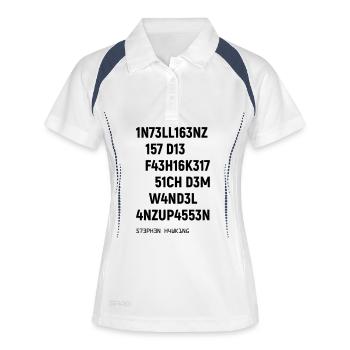 Leetspeak Intelligenz Spruch für Nerds und Hacker - Frauen Polo atmungsaktiv - Weiß/Navy - Vorne