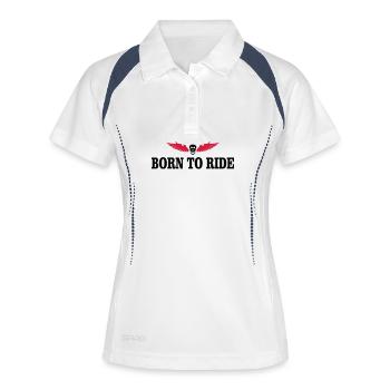 Cadeaux drôles pour les motards - Polo respirant Femme - blanc/marine - Devant