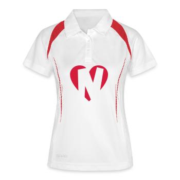 Cœur N - J'aime N - Polo respirant Femme - blanc/marine - Devant