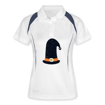 hexenhut - Frauen Polo atmungsaktiv - Weiß/Navy - Vorne