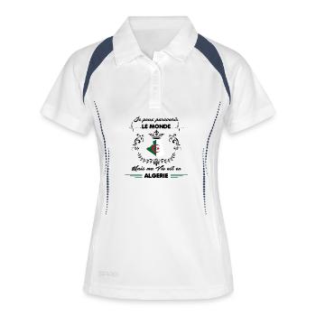 MA VIE EST EN ALGERIE - Polo respirant Femme - blanc/marine - Devant
