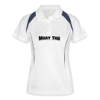 MUAY THAI - Frauen Polo atmungsaktiv - Weiß/Navy - Vorne