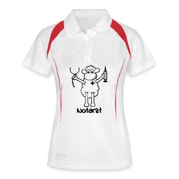 notation 1f - Polo respirant Femme - blanc/marine - Devant